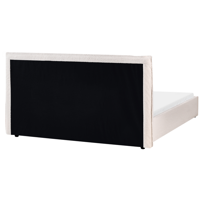 Beliani - LAVAUR - Tweepersoonsbed - Off-white - 160 x 200 cm - Bouclé