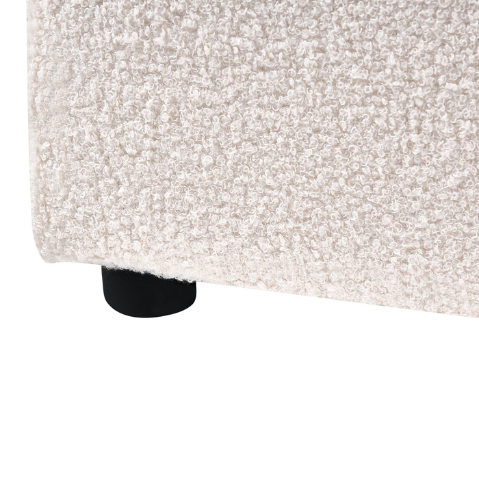 Beliani - LAVAUR - Tweepersoonsbed - Off-white - 160 x 200 cm - Bouclé