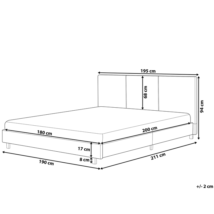 Beliani - ALBI - Tweepersoonsbed - Off-white - 180 x 200 cm - Bouclé