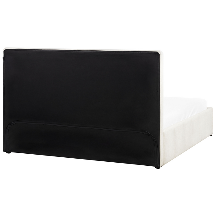 Beliani-CASTELNAVET-Tweepersoonsbed-Wit-180 x 200 cm-Polyester