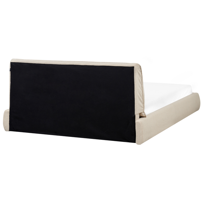 Beliani - VINAY - Tweepersoonsbed - Lichtbeige - 160 x 200 cm - Bouclé