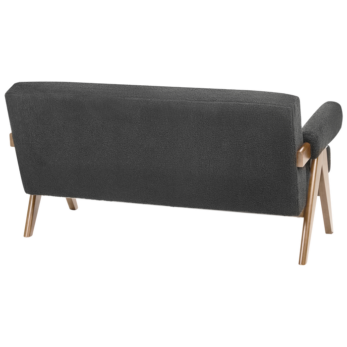 Beliani - TAMRE - Bankenset - Zwart|Donkerbruin - Bouclé