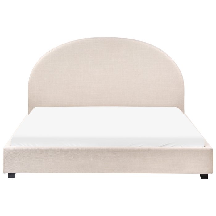 Beliani-VAUCLUSE-Tweepersoonsbed-Lichtbeige-160 x 200 cm-Polyester