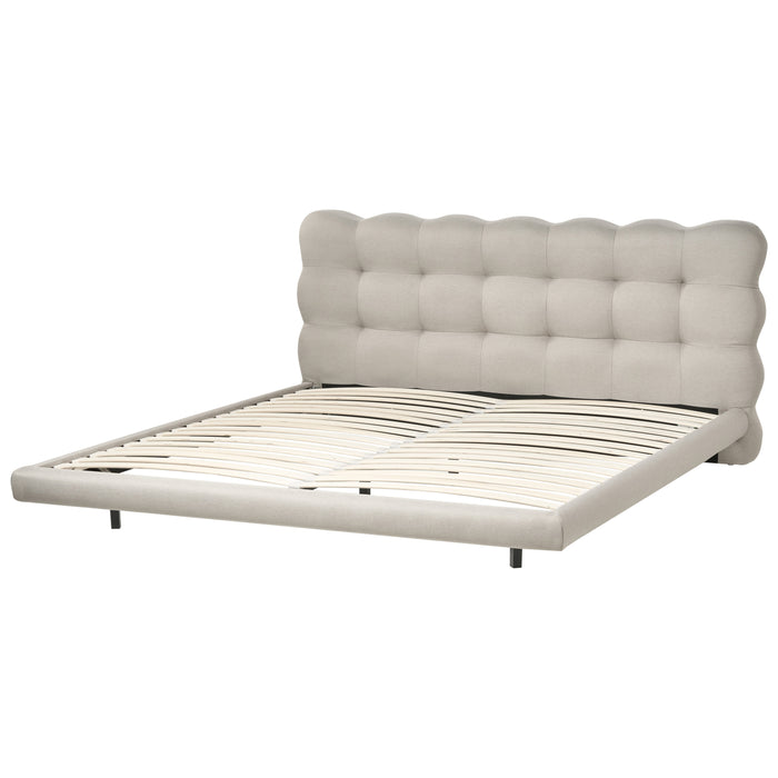 Beliani-SOULISSE-Tweepersoonsbed-Beige-180 x 200 cm-Polyester