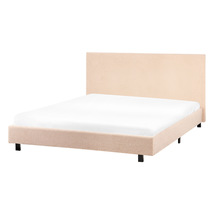 Beliani - ALBI - Tweepersoonsbed - Beige - 140 x 200 cm - Bouclé