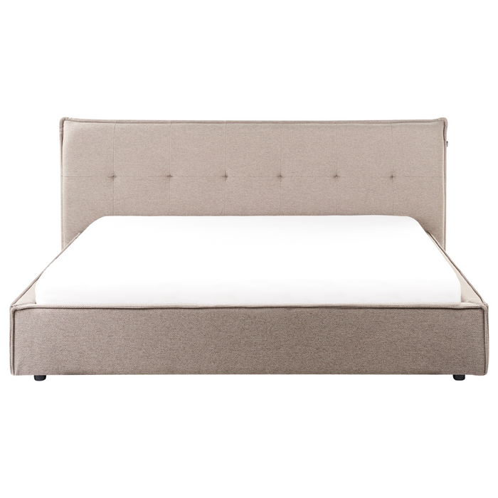 Beliani - LESTRE - Tweepersoonsbed - Taupe - 180 x 200 cm - Linnen