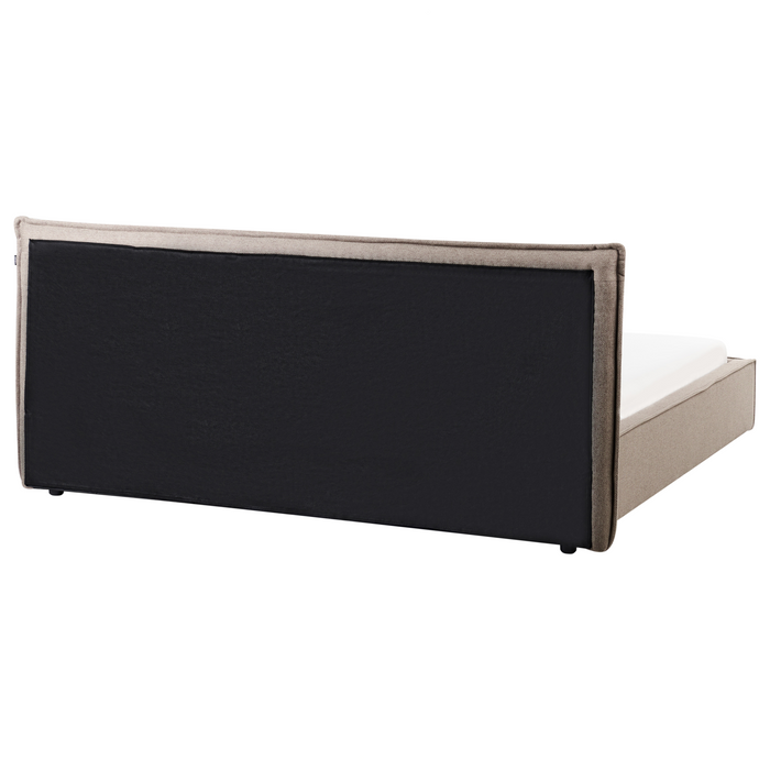 Beliani - LESTRE - Tweepersoonsbed - Taupe - 180 x 200 cm - Linnen