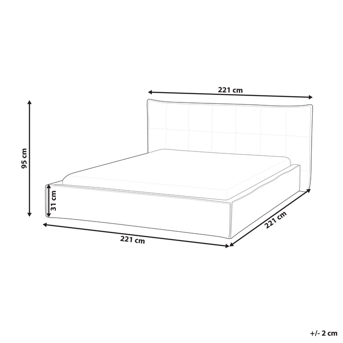 Beliani - LESTRE - Tweepersoonsbed - Taupe - 180 x 200 cm - Linnen