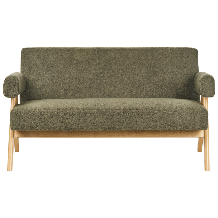 Beliani - TAMRE - Bankenset - Groen|Lichtbruin - Bouclé