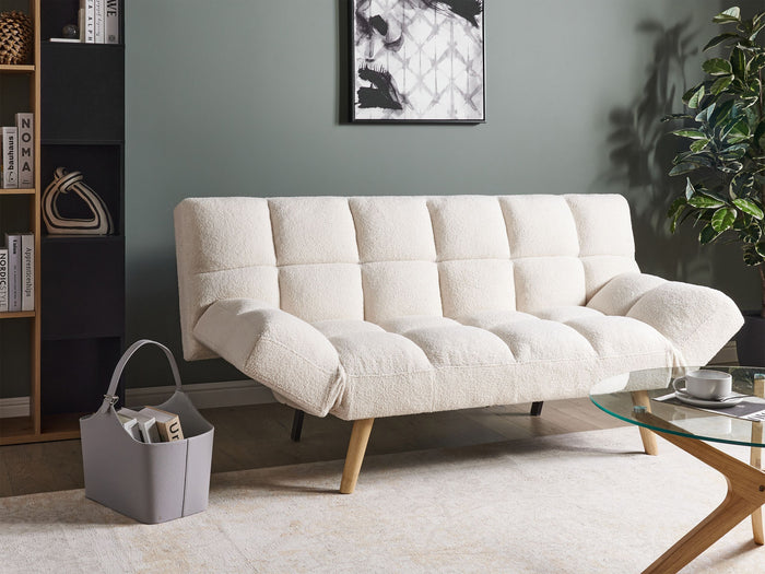 Beliani - INGARO - Slaapbank - Wit - Bouclé