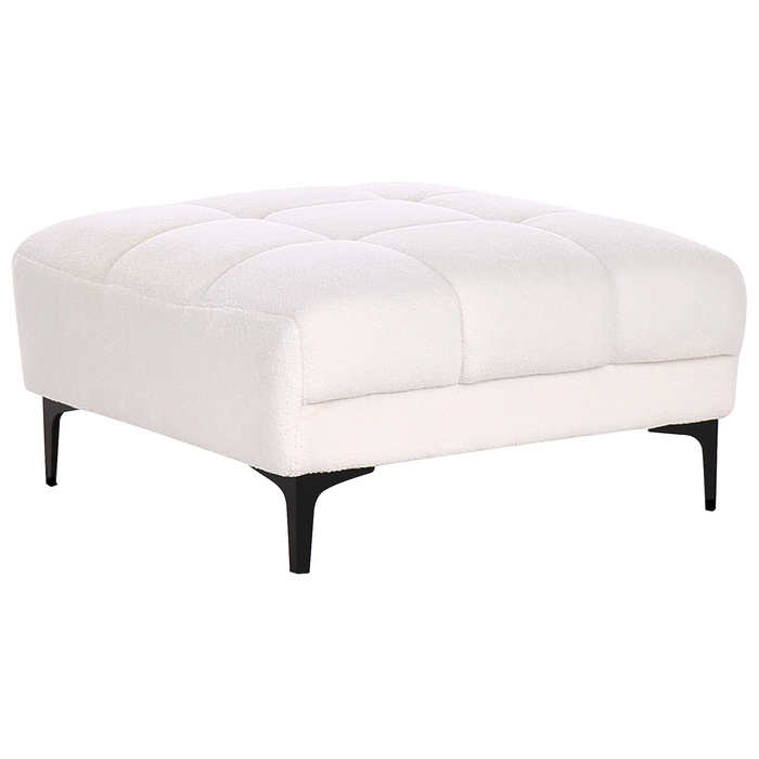 Beliani-ALNES-Hoekbank met ottomaan-Wit-Linkszijdig-Polyester