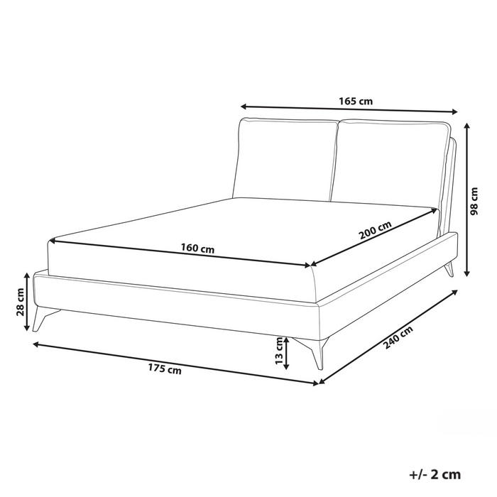 Beliani - MELLE - Tweepersoonsbed - Bruin - 160 x 200 cm - Bouclé
