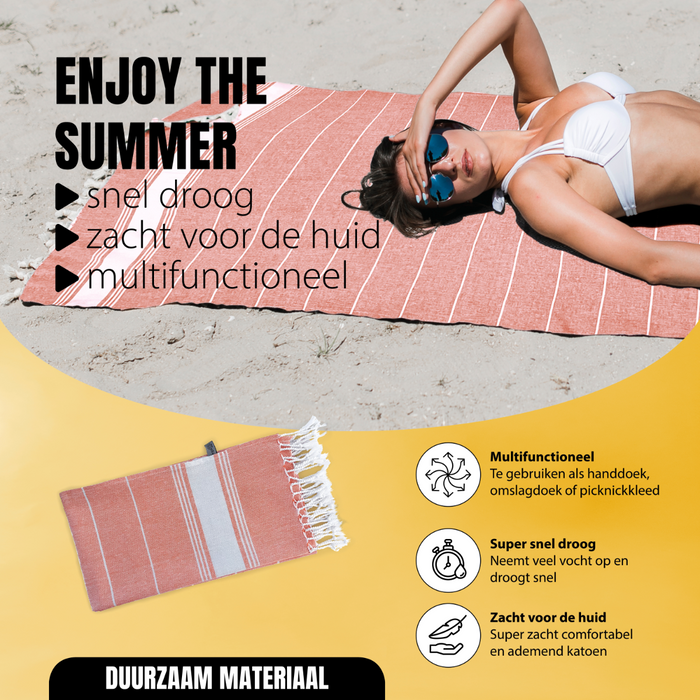 Eleganzzz Hamamdoek 90x180cm - orange