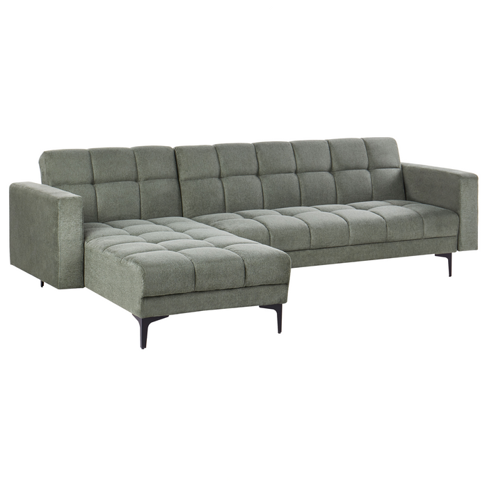 Beliani - ALNES - Slaapbank - Donkergroen - Rechtszijdig - Stof