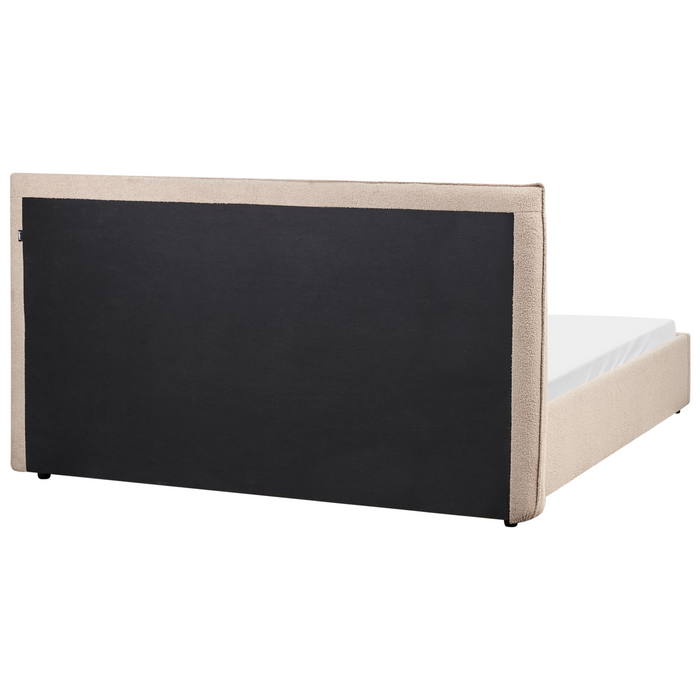 Beliani - LAVAUR - Tweepersoonsbed - Taupe - 160 x 200 cm - Bouclé