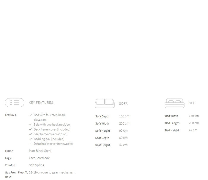 Innovation Aslak Oker Bouclé Slaapbank 140 cm