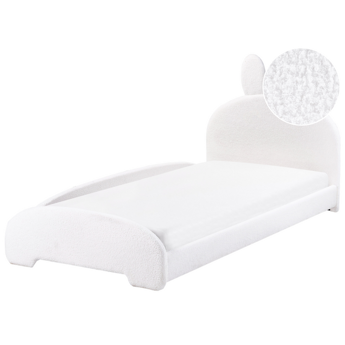 Beliani - PERROS - Kinderbed - Gebroken wit - 90 x 200 cm - Bouclé