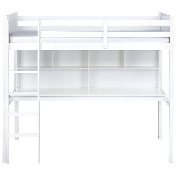 Beliani - FOUCAMONT - Hoogslaper - Wit - 90 x 200 cm - Dennenhout