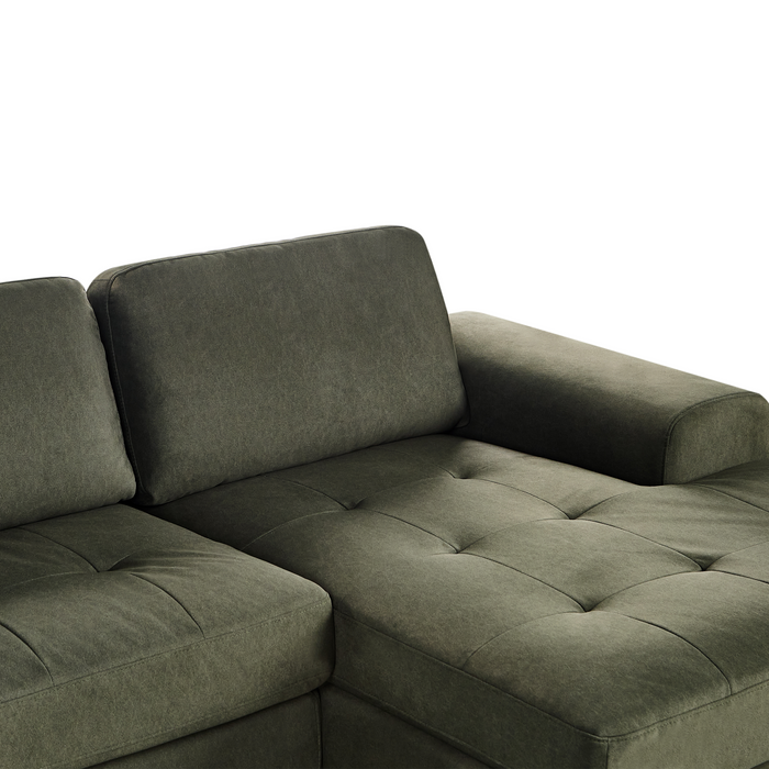 Beliani - KIRUNA - Hoekbank - Donkergroen - Linkszijdig - Fluweel