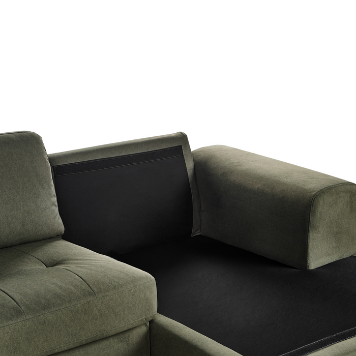 Beliani - KIRUNA - Hoekbank - Donkergroen - Linkszijdig - Fluweel