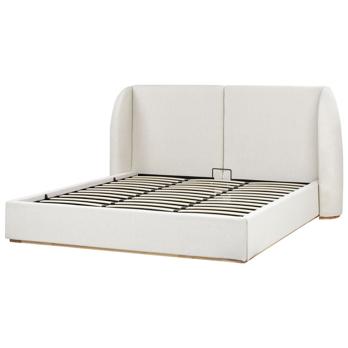 Beliani - MONESTIER - Tweepersoonsbed - Wit - 180 x 200 cm - Polyester