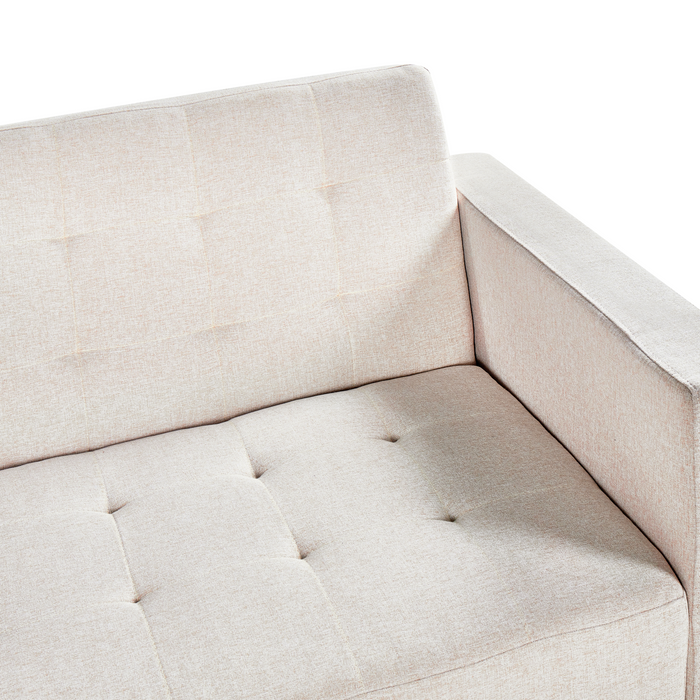 Beliani-ABERDEEN-Hoekslaapbank ottomaan-Beige -Rechtszijdig-Polyester