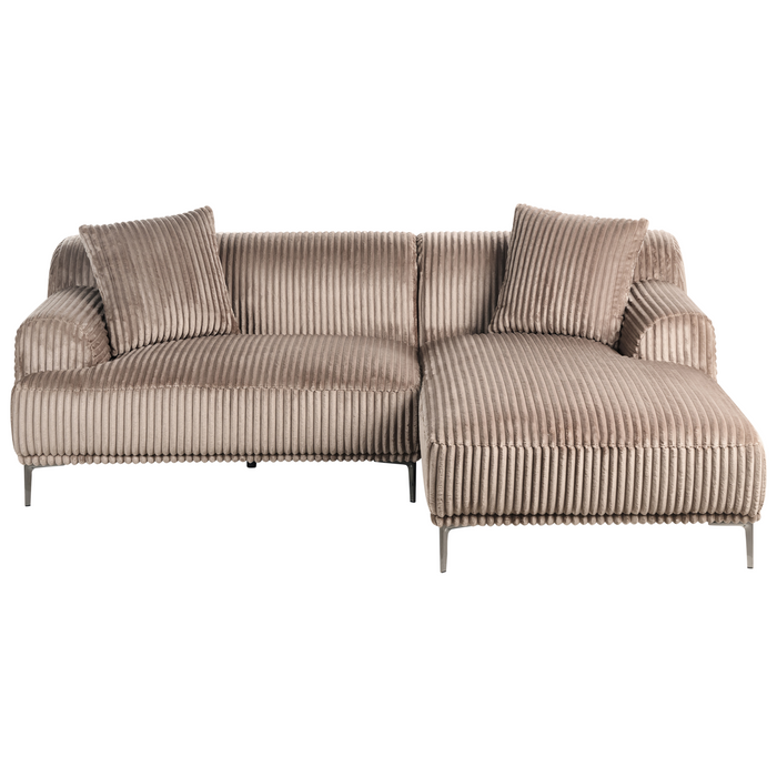 Beliani-STENUM-Hoekbank 3-zits-Lichtbruin-Linkszijdig-Corduroy