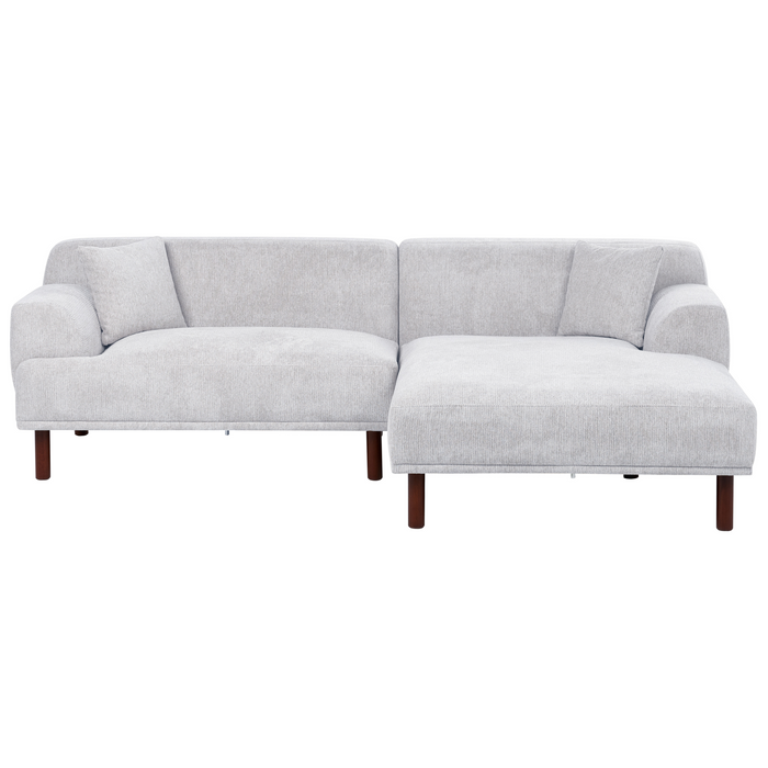 Beliani - HOLT - Hoekbank - Lichtgrijs - Linkszijdig - Polyester