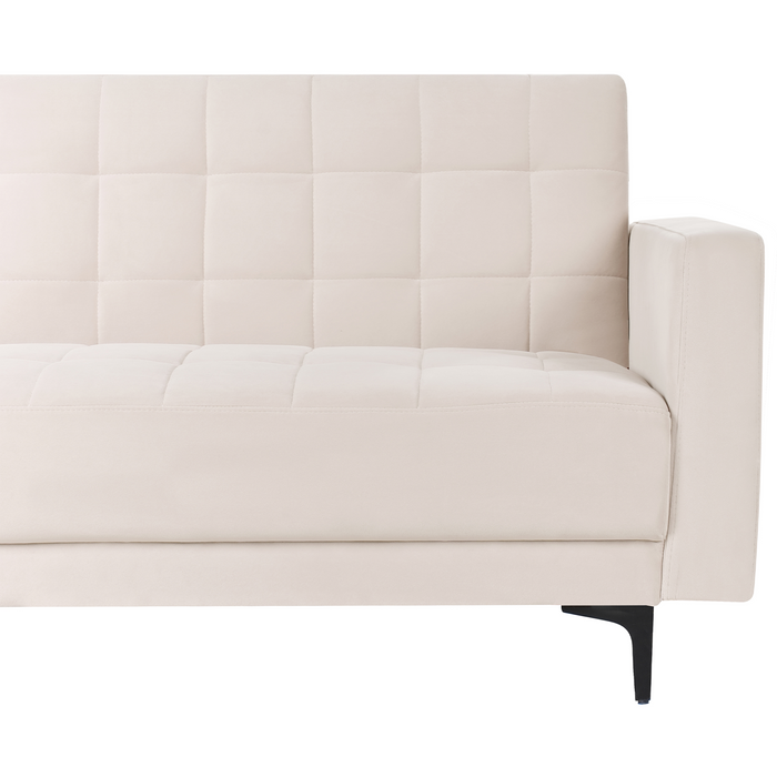 Beliani - ABERDEEN - Hoekbank - Lichtbeige - Rechterzijde - Fluweel