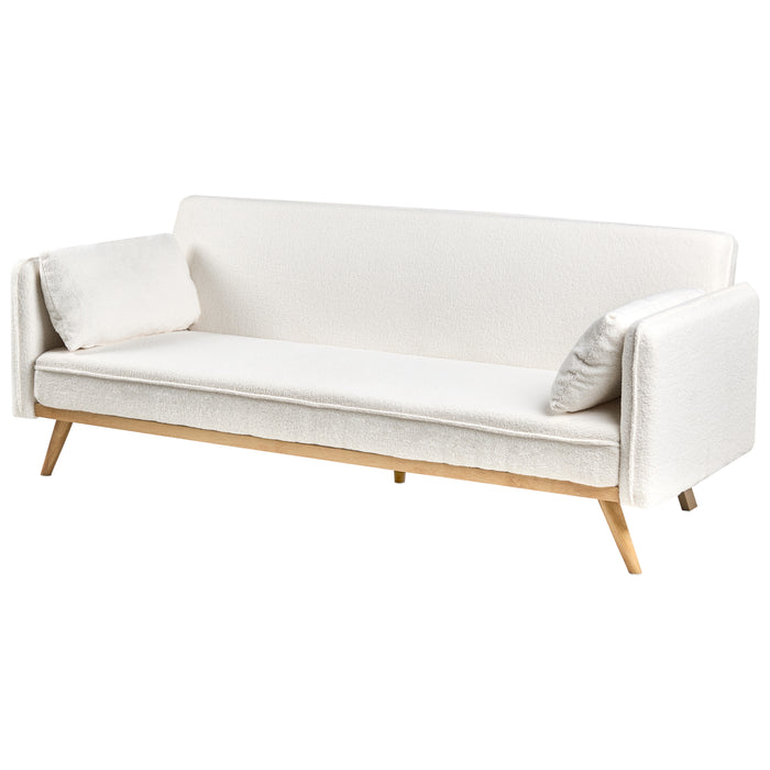 Beliani - ASAA - Slaapbank - Gebroken wit - Bouclé