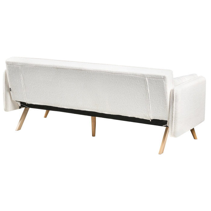 Beliani - ASAA - Slaapbank - Gebroken wit - Bouclé