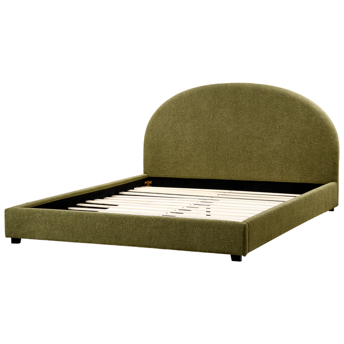 Beliani-VAUCLUSE-Tweepersoonsbed-Olijfgroen-180 x 200 cm-Bouclé