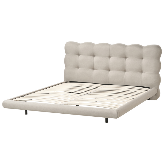 Beliani-SOULISSE-Tweepersoonsbed-Beige-160 x 200 cm-Polyester