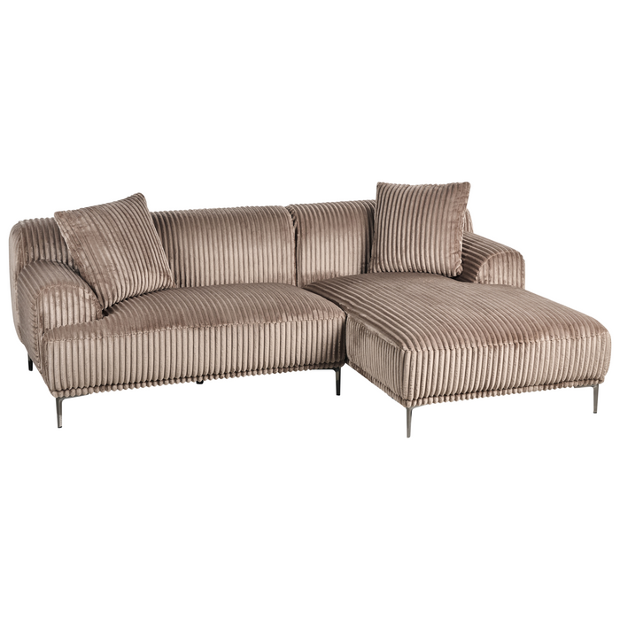 Beliani-STENUM-Hoekbank 3-zits-Lichtbruin-Linkszijdig-Corduroy