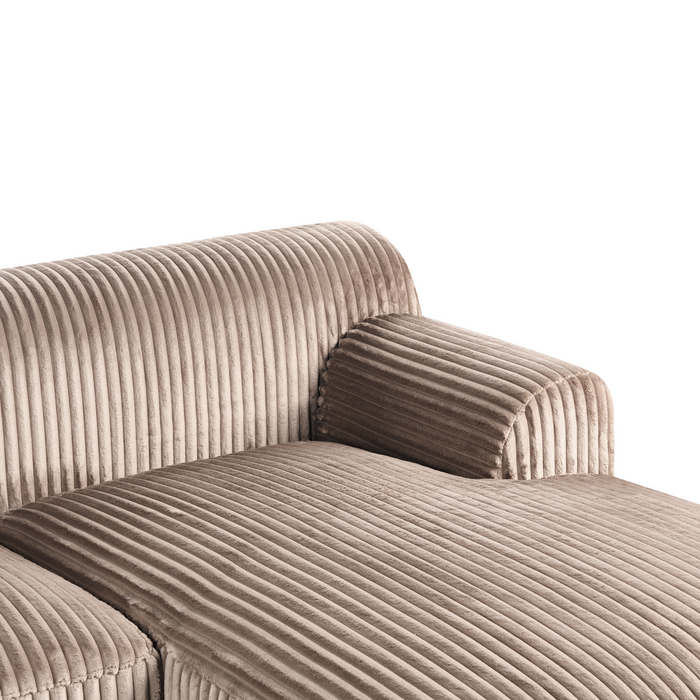 Beliani-STENUM-Hoekbank 3-zits-Lichtbruin-Linkszijdig-Corduroy