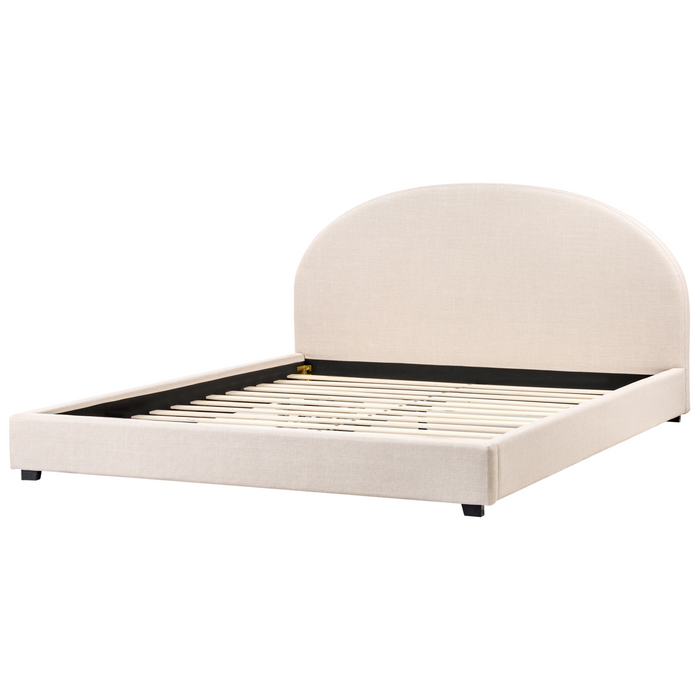 Beliani-VAUCLUSE-Tweepersoonsbed-Lichtbeige-180 x 200 cm-Polyester