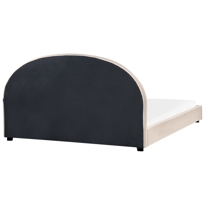 Beliani-VAUCLUSE-Tweepersoonsbed-Lichtbeige-180 x 200 cm-Polyester