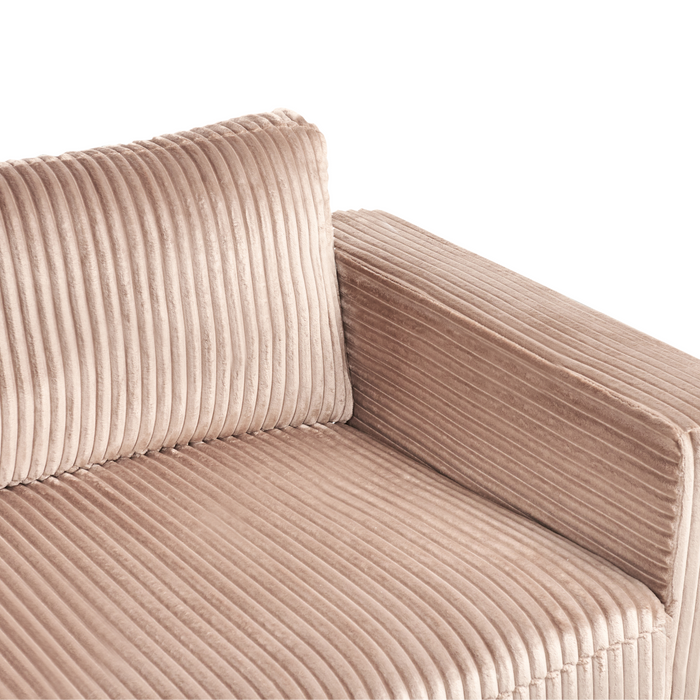 Beliani-LOFOTEN-Hoekbank 4-zits-Lichtbruin-Rechtszijdig-Corduroy