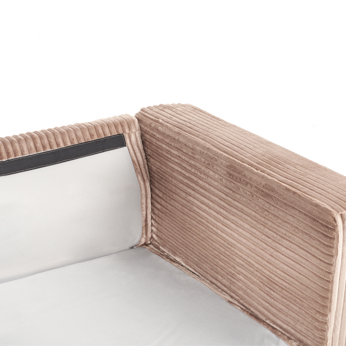 Beliani-LOFOTEN-Hoekbank 4-zits-Lichtbruin-Rechtszijdig-Corduroy