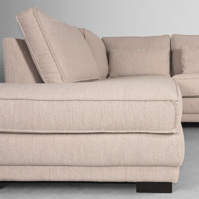 LABEL51 - Hoekbank Novano Links - Naturel Boucle - Zwart Hout