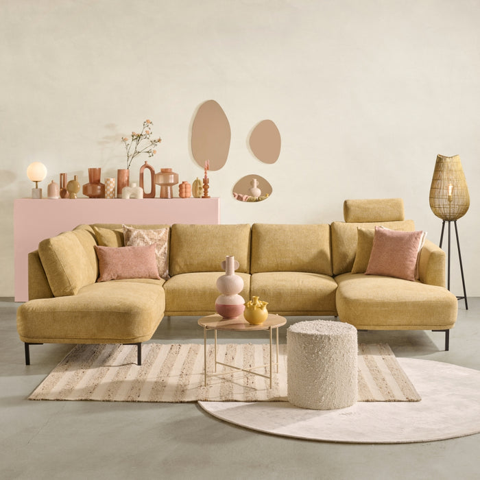 Hoofdsteun Andelst - Geel - Textiel - 53x57x20cm (BxHxD)