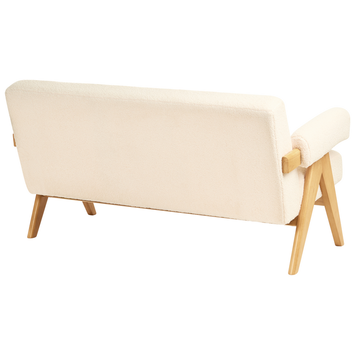 Beliani - TAMRE - Bankenset - Gebroken wit|Lichtbruin - Bouclé