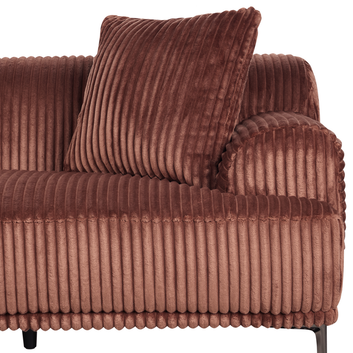 Beliani - STENUM - Hoekbank 3-zits - Bruin - Linkszijdig - Corduroy