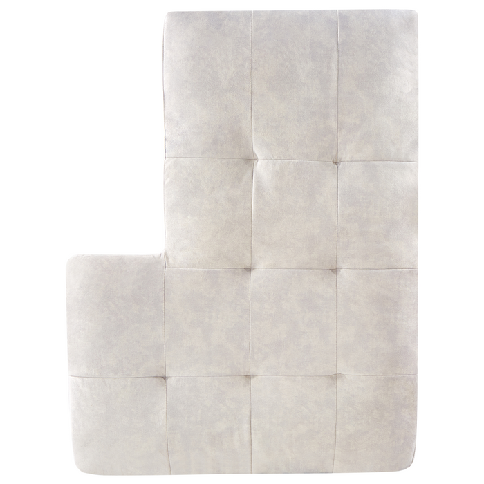 Beliani - KIRUNA - Hoekbank - Lichtbeige - Rechterzijde - Fluweel