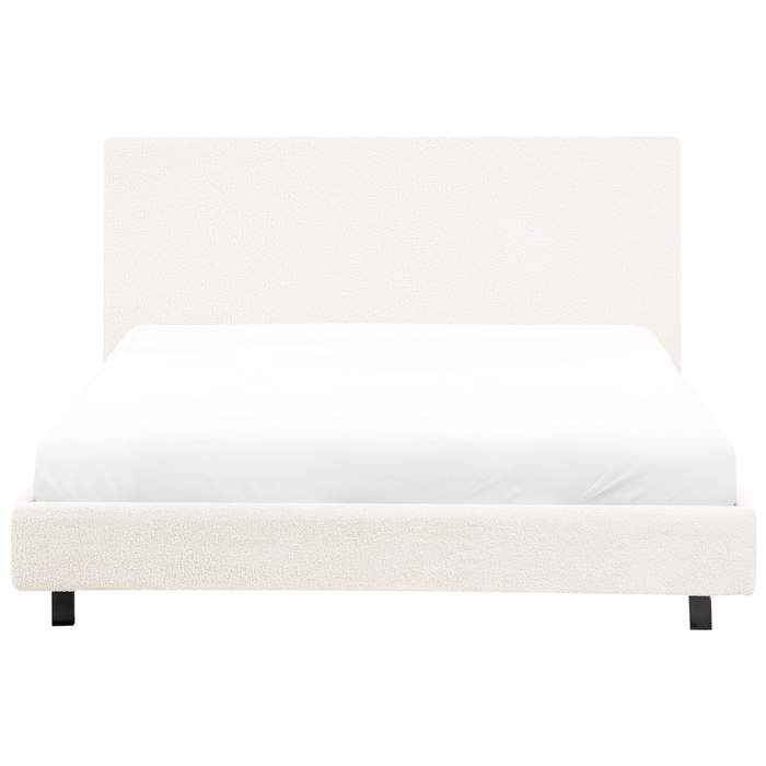 Beliani - ALBI - Tweepersoonsbed - Off-white - 140 x 200 cm - Bouclé