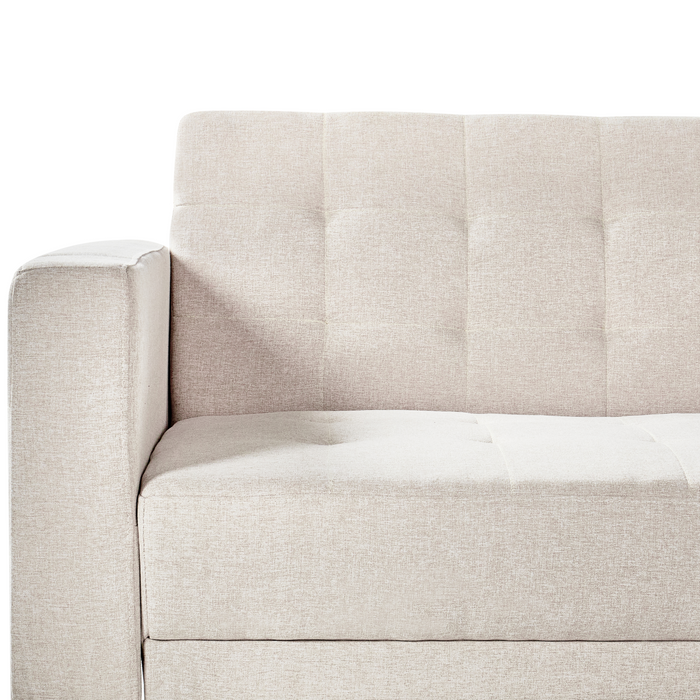 Beliani - ABERDEEN - Hoekslaapbank - Beige - Linkszijdig - Polyester