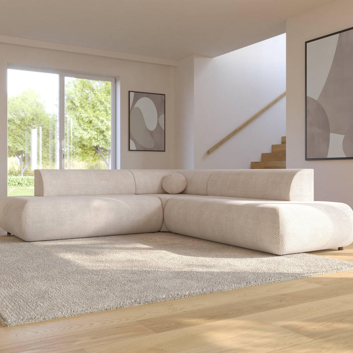 by fonQ Wisp Hoekbank Links/Rechts met Slaapfunctie - Chenille - Greige