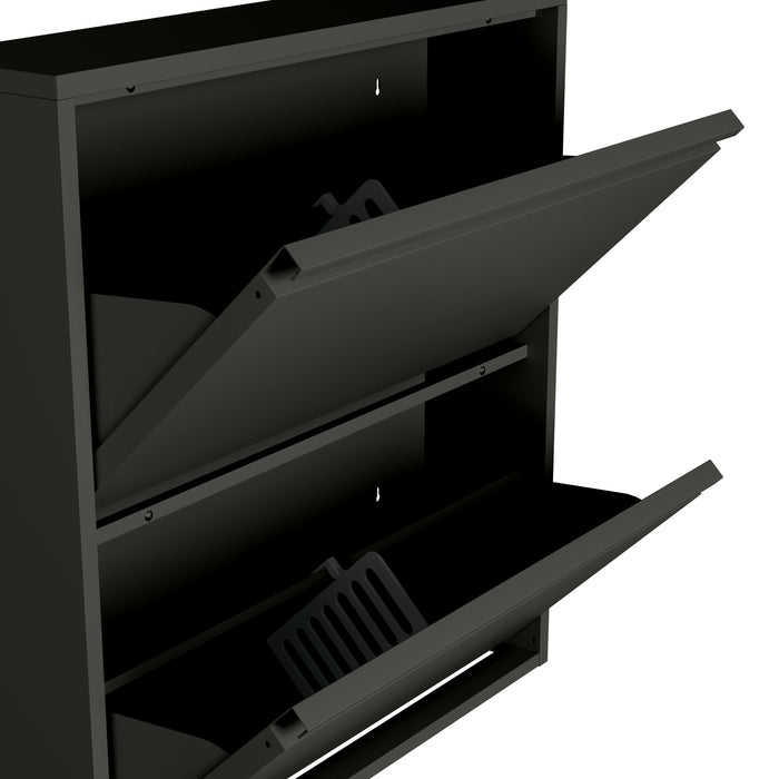 by fonQ Klip Schoenenkast - 2 Vakken - Zwart