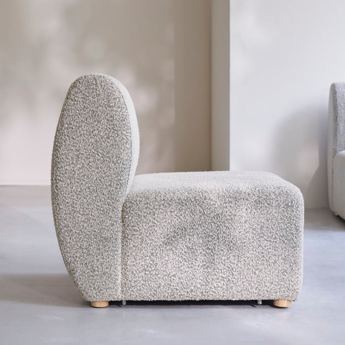 Tikamoon - Modulaire fauteuil van massief acaciahout en grijze stof
