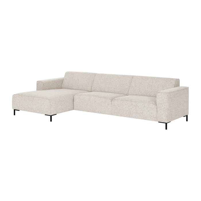 by fonQ Loft Hoekbank met Chaise Longue Links - Chenille Melange - Ecru
